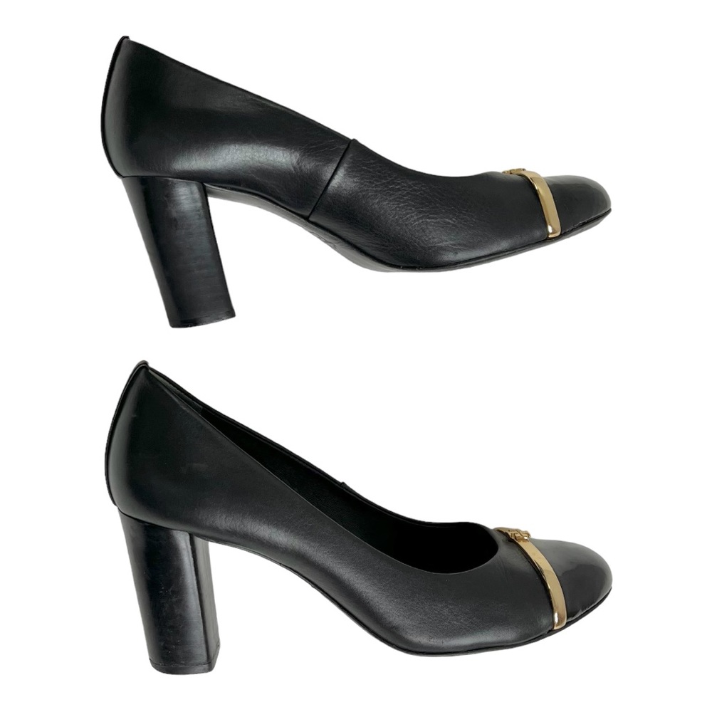 Tory Burch Black Heels with Gold Trim - Picture 4 of 8
